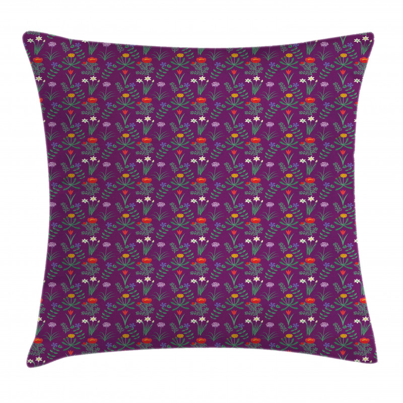 Various Spring Flowers Pillow Cover