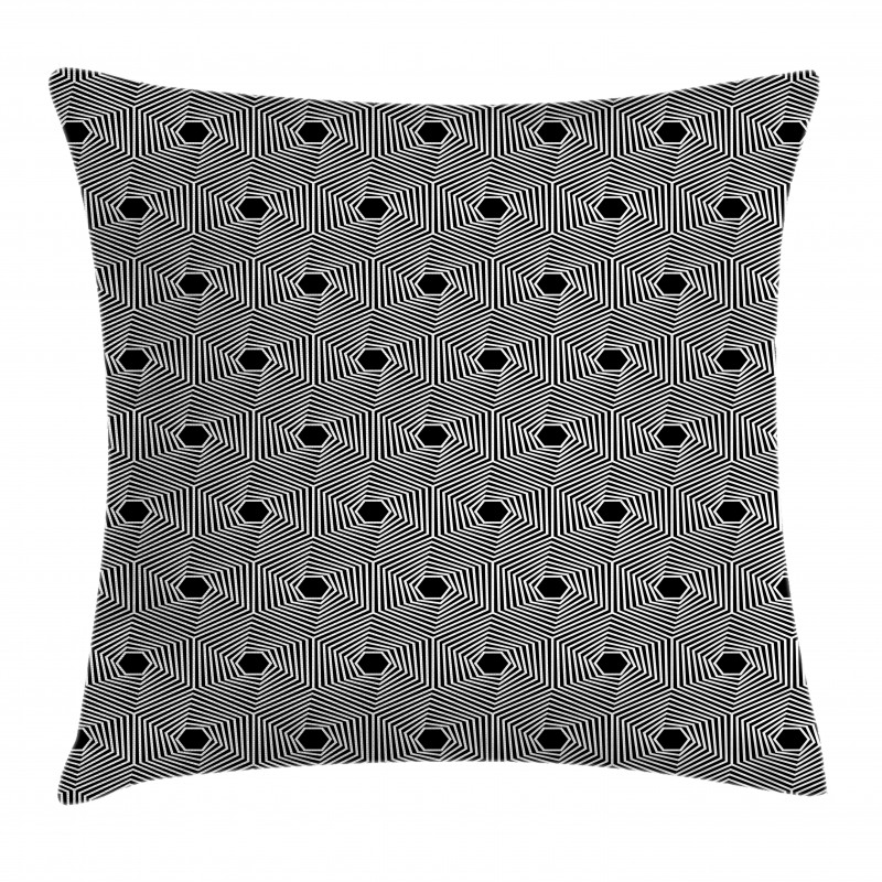 Spiraling Effect Hexagons Pillow Cover