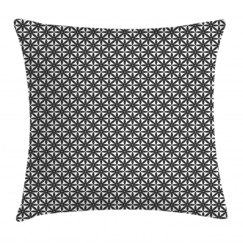 Continuous Flower Motifs Pillow Cover