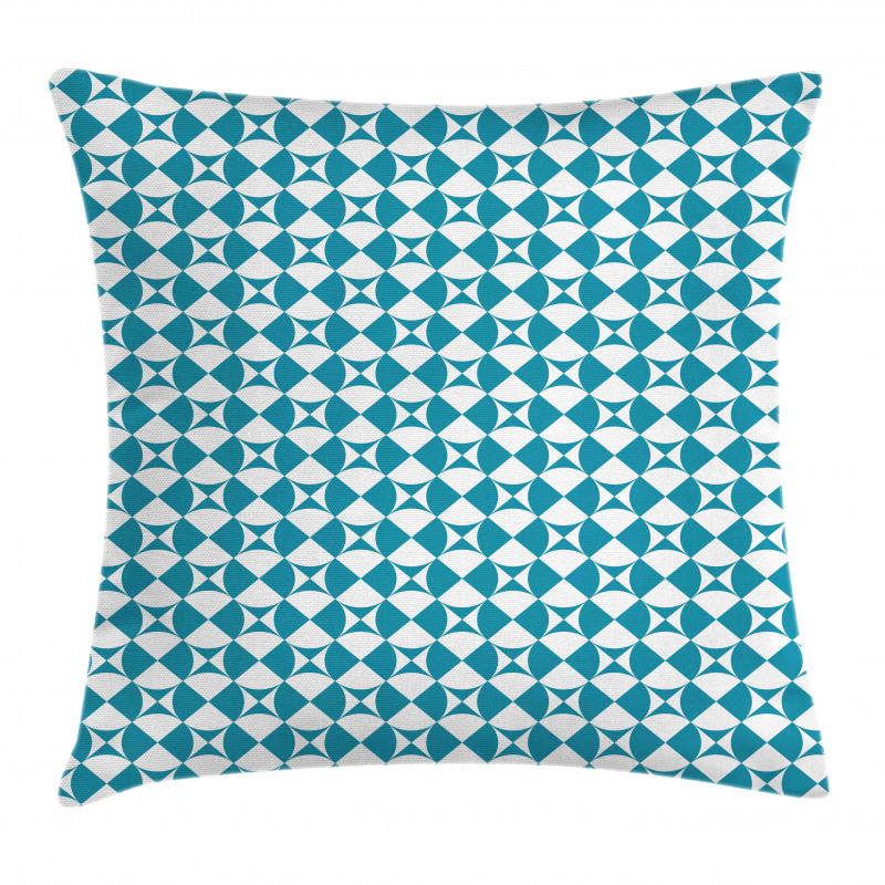Diagonal Circles Squares Pillow Cover