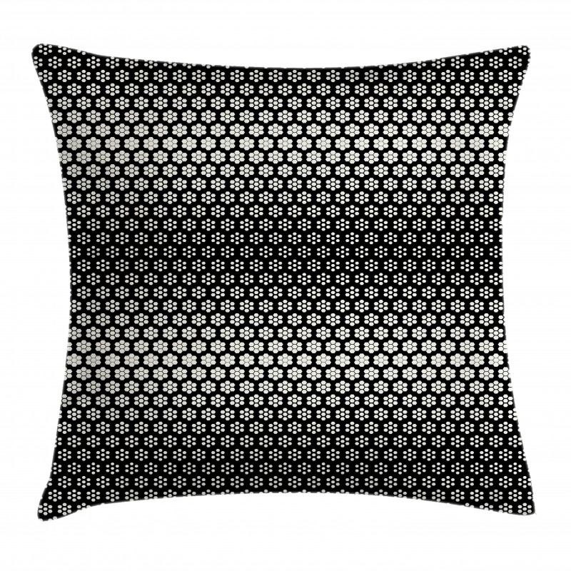 Halftone Hexagons Flowers Pillow Cover