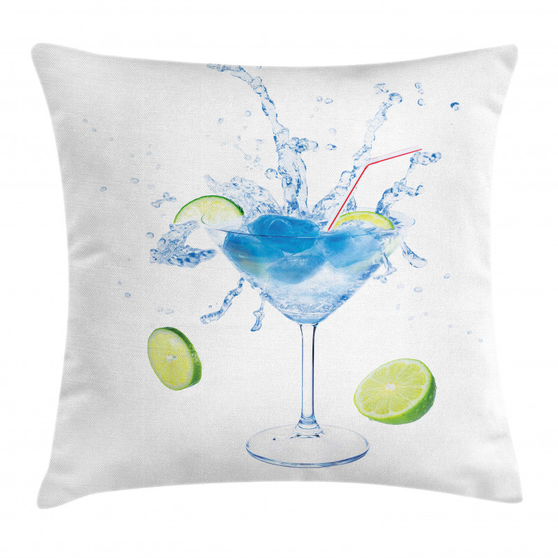 Martini Splashing Lime Pillow Cover