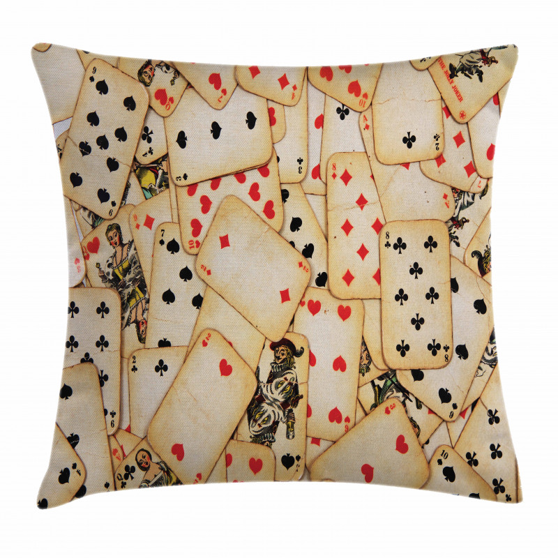 Old Vintage Playing Card Pillow Cover