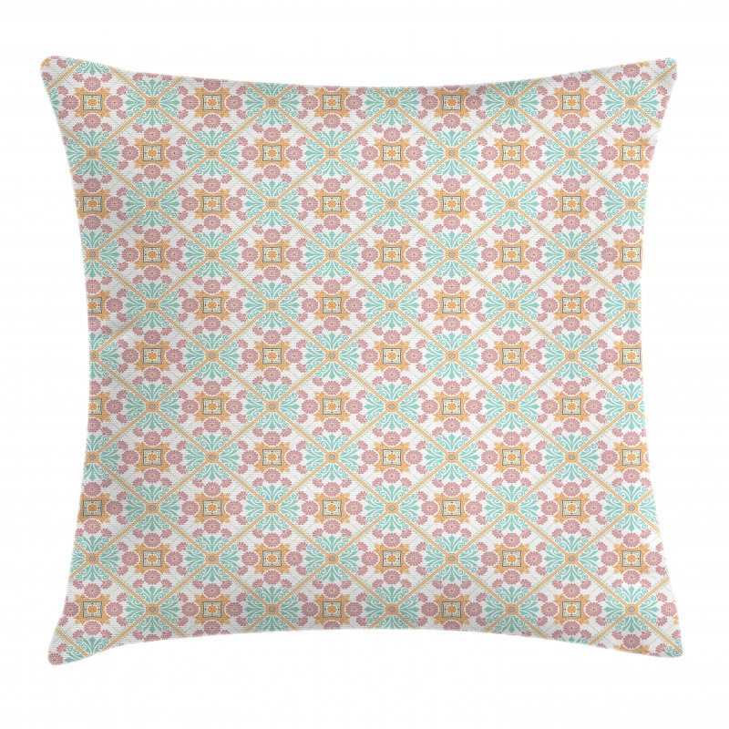 Pastel Floral Oriental Pillow Cover