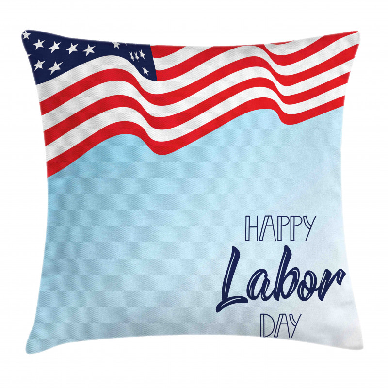 Waving Flag and Wording Pillow Cover