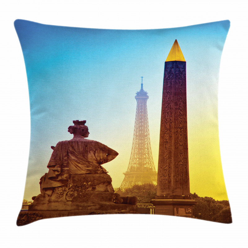 Eiffel Old Tower Photo Pillow Cover