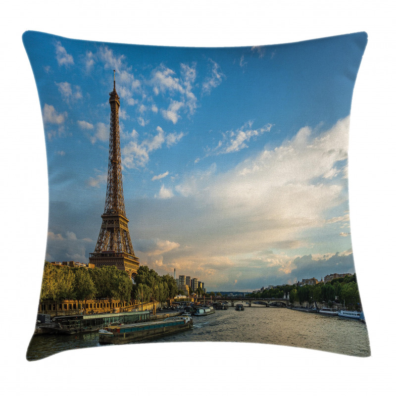 Sun Eiffel Tower Pillow Cover