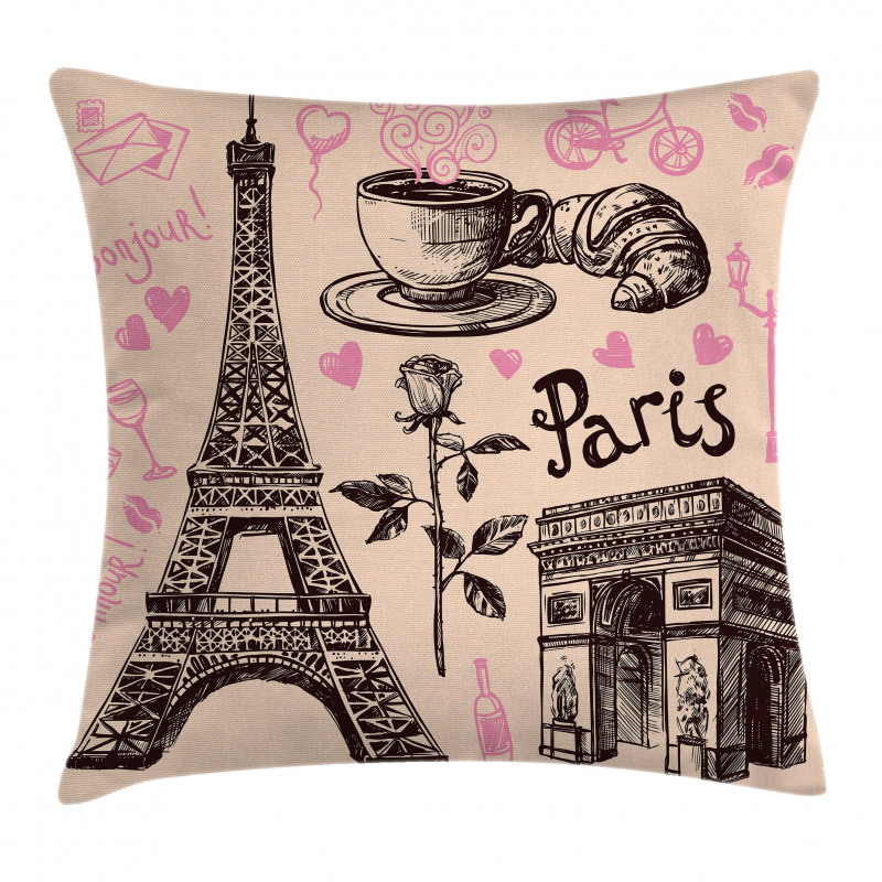 Bakery in Paris Eiffel Pillow Cover