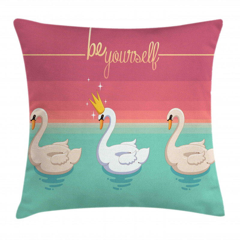 Motivational Aquatic Birds Pillow Cover