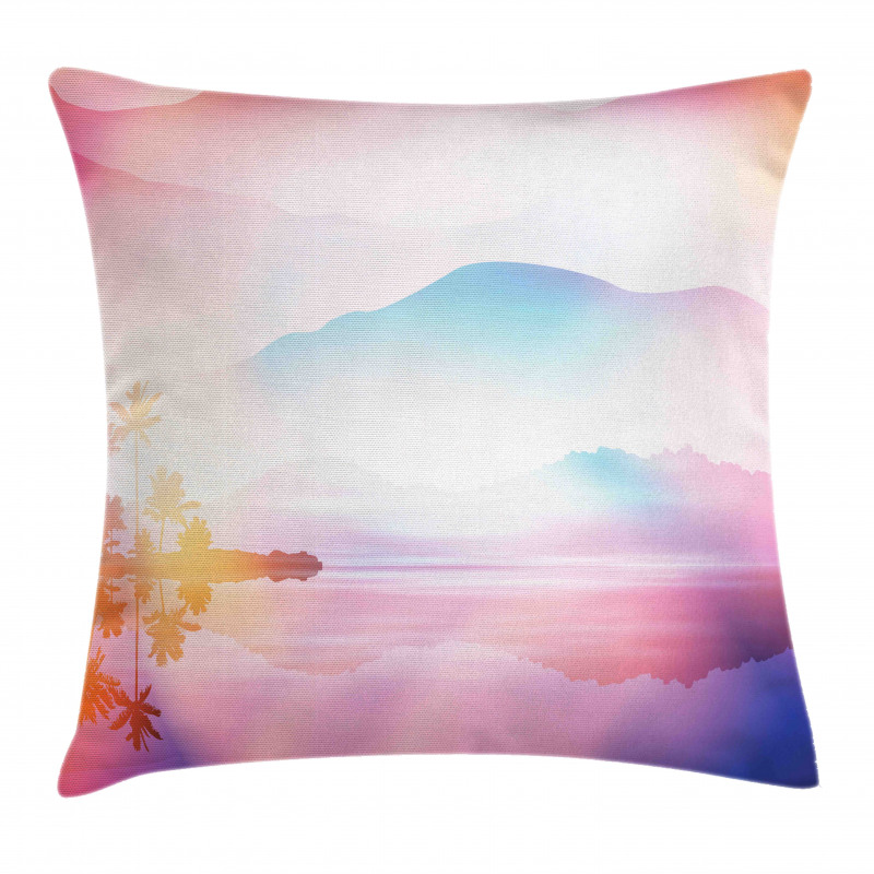 Ombre Tropical Landscape Pillow Cover