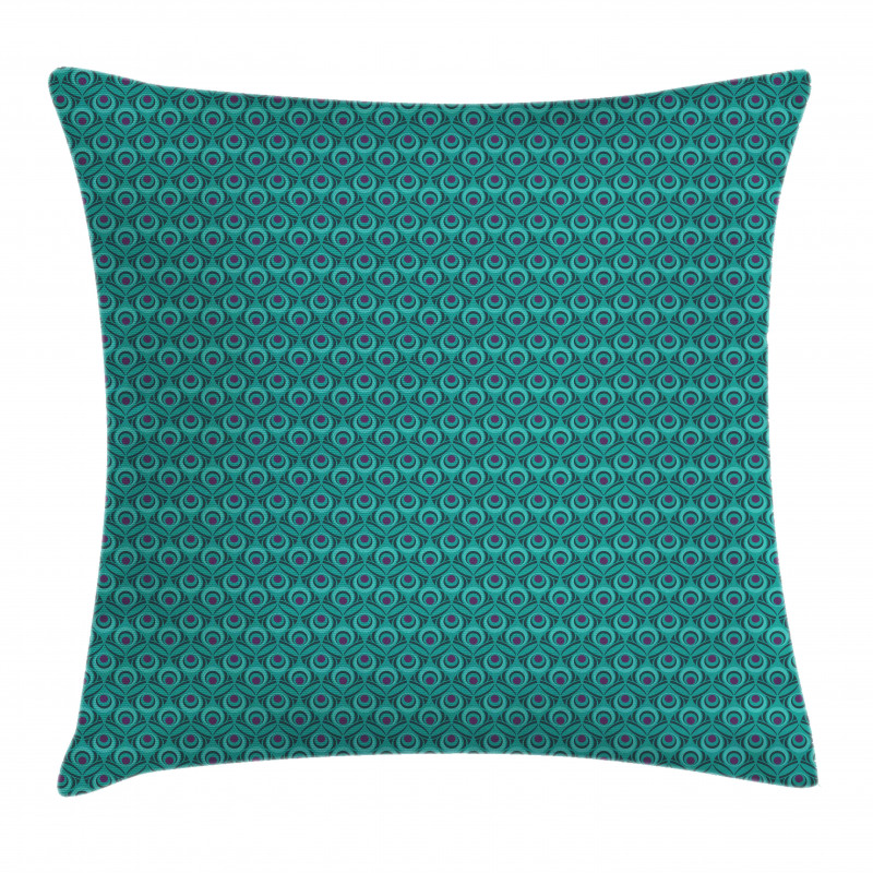 Peacock Feather Abstract Pillow Cover