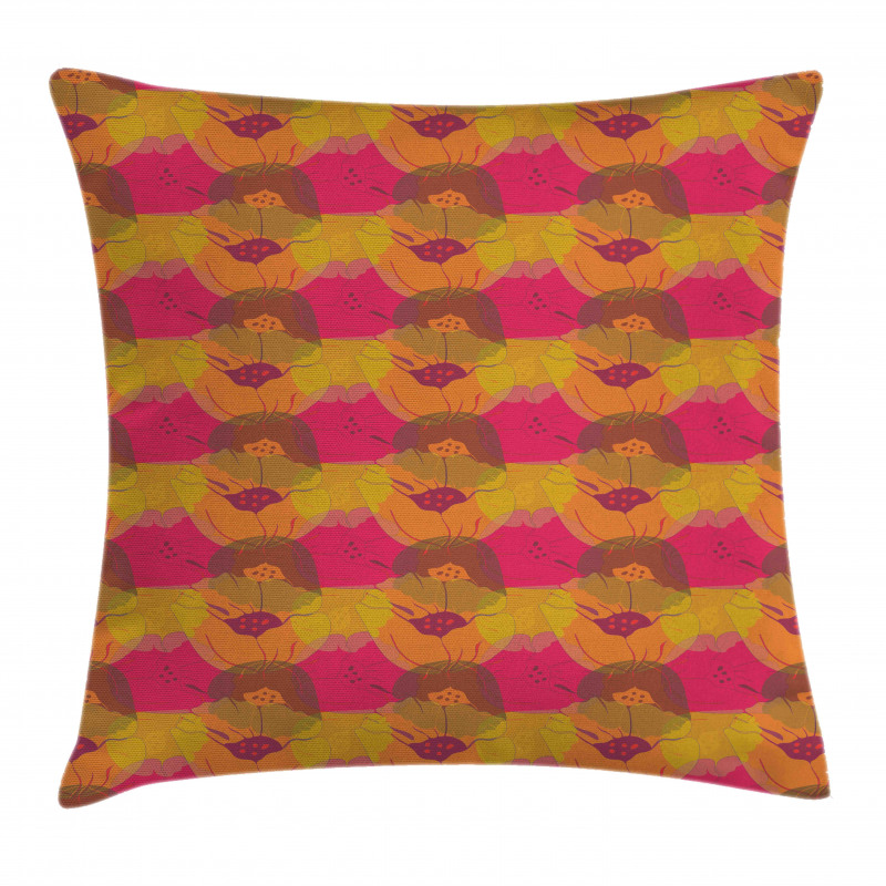 Intertwined Flowers Leaves Pillow Cover