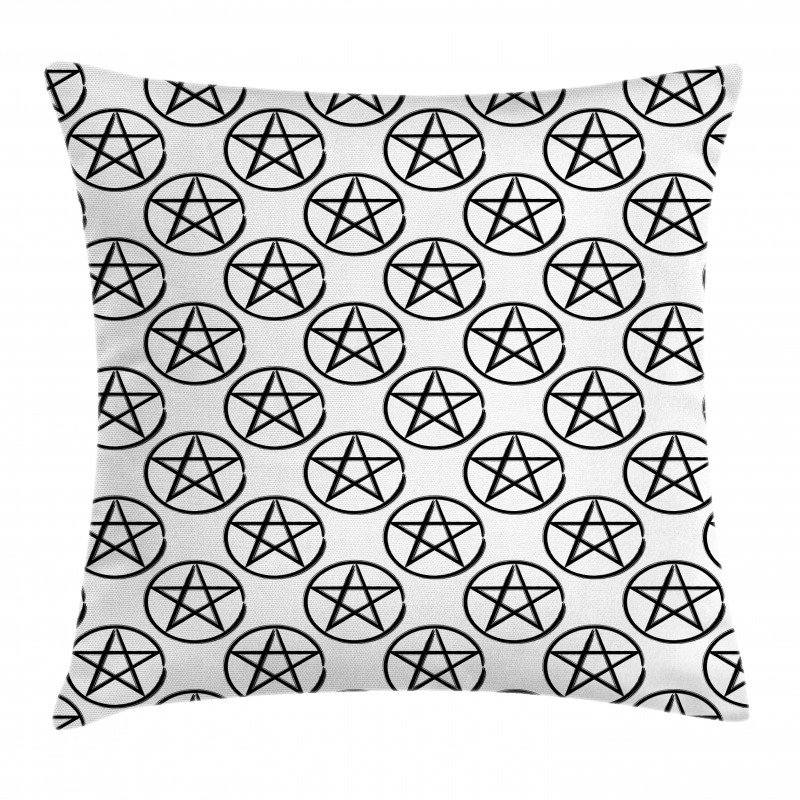 Pentagram Star in Circle Pillow Cover