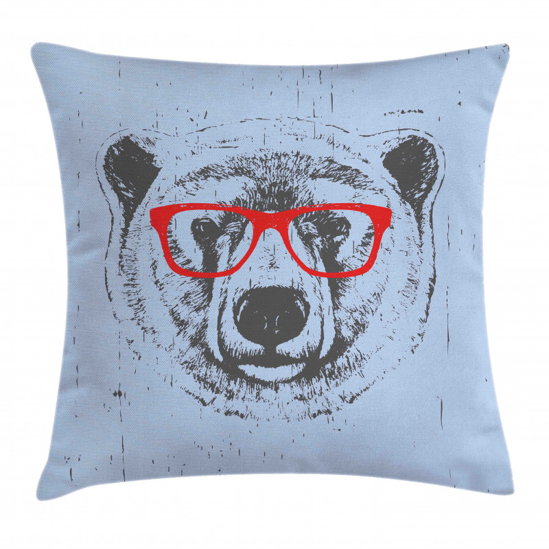 Whimsical Grunge Polar Bear Pillow Cover