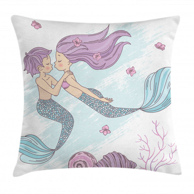Underwater Couple Pillow Cover