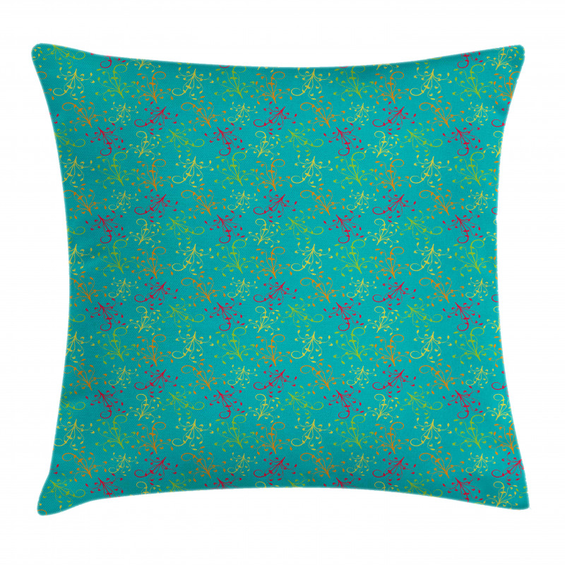 Colorful Swirling Branches Pillow Cover