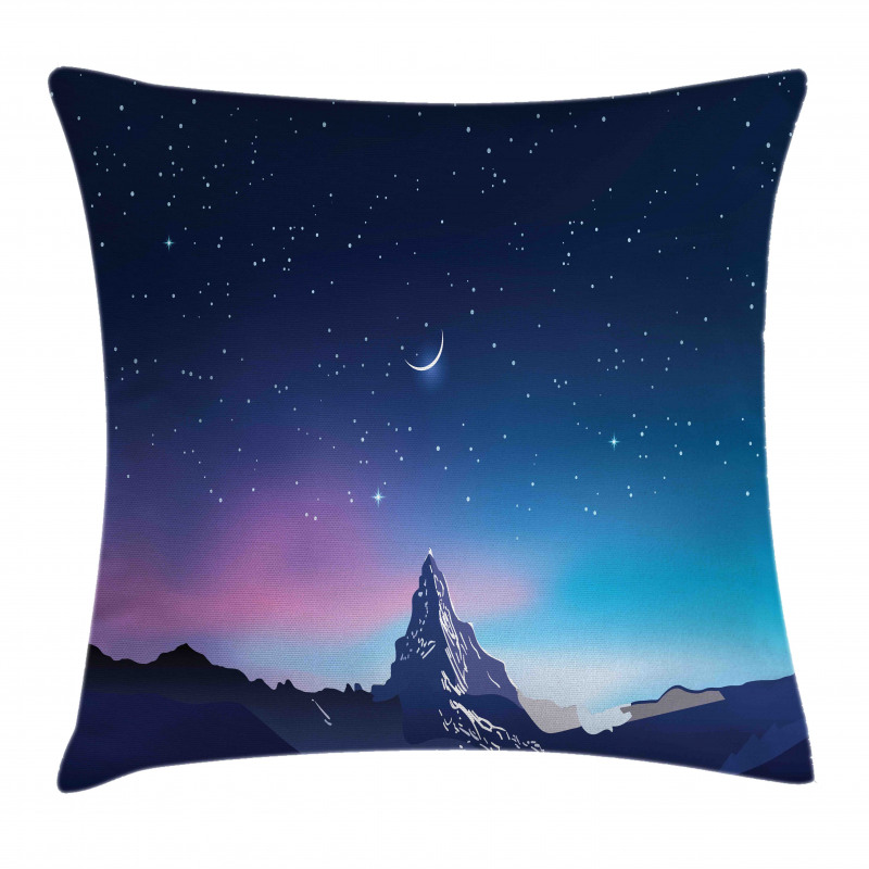 Aurora Borealis Mountain Pillow Cover