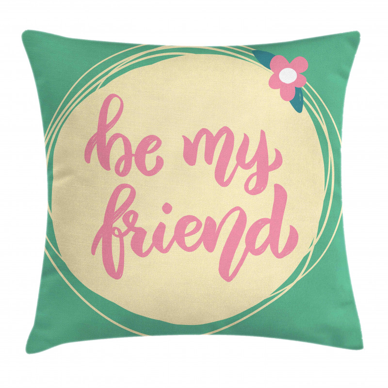 Floral Circular Pillow Cover