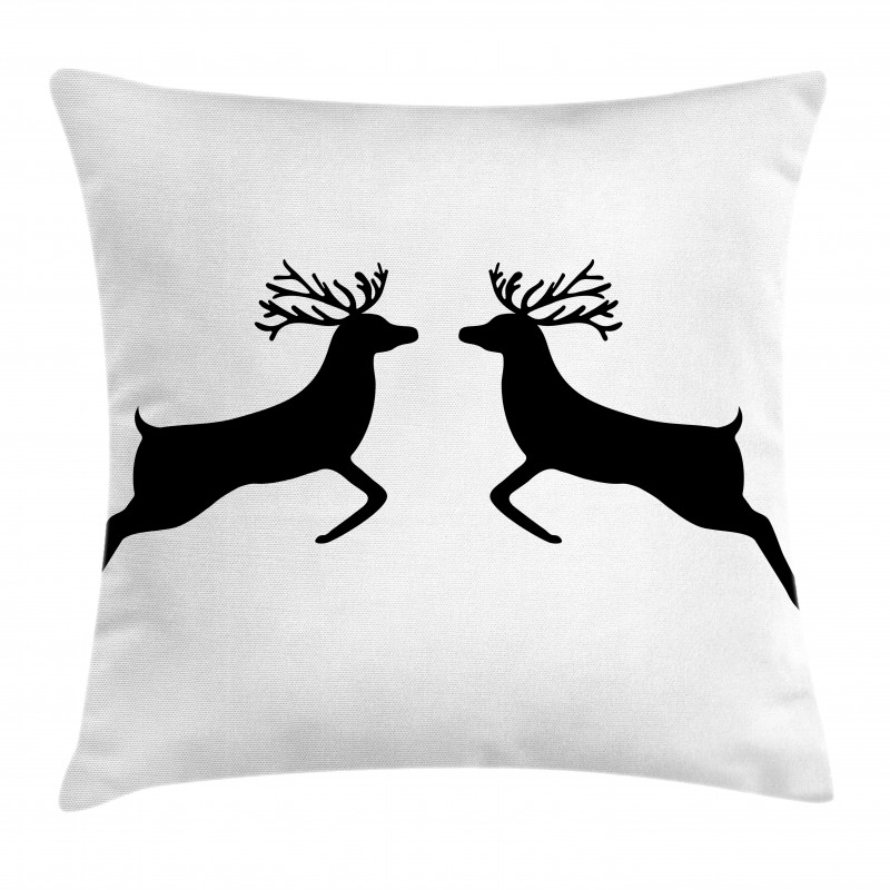 Reindeer Silhouette Pillow Cover