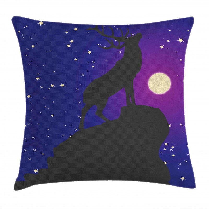 Elk Silhouette Night Pillow Cover