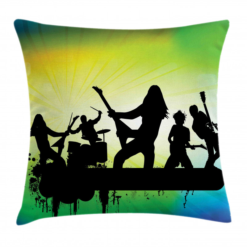 Energetic Rock Band Pillow Cover