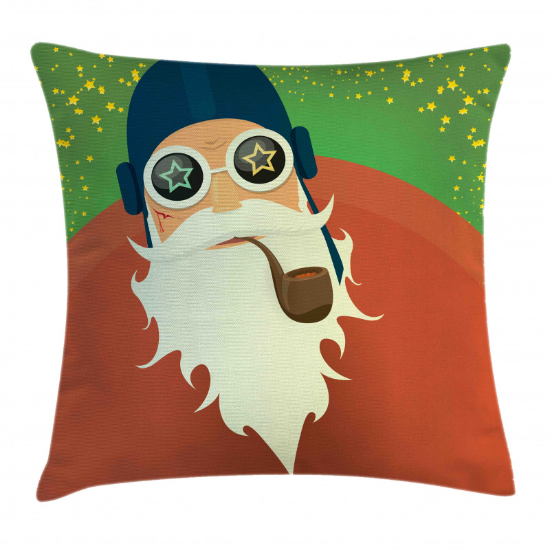 Funky Santa with Pipe Pillow Cover