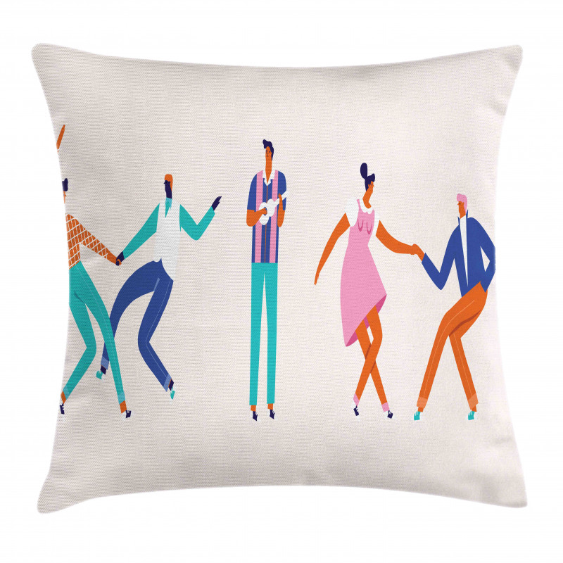 Dancing Men and Women Pillow Cover