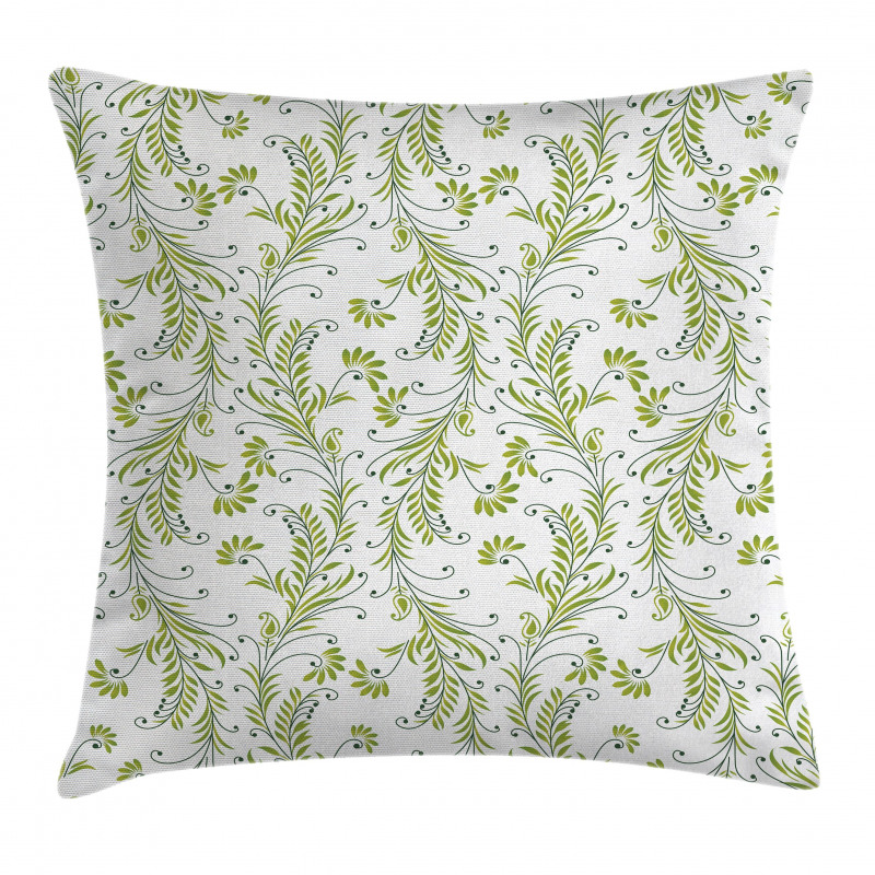 Old Leaf Swirl Floral Pillow Cover