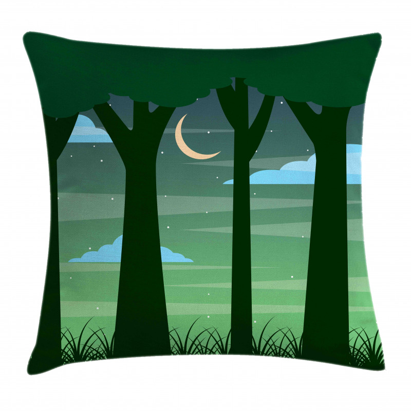 Dreamy Forest at Night Pillow Cover