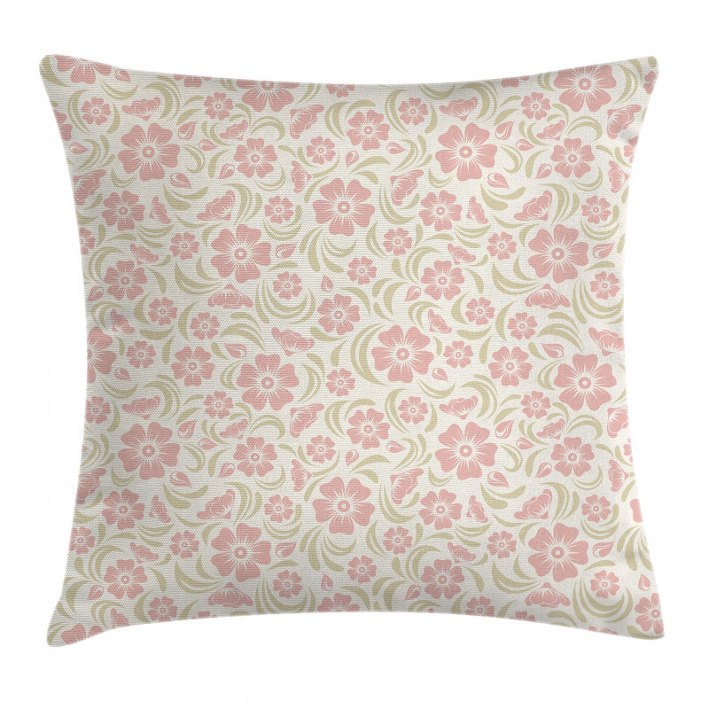 Old Fashioned Floral Pillow Cover