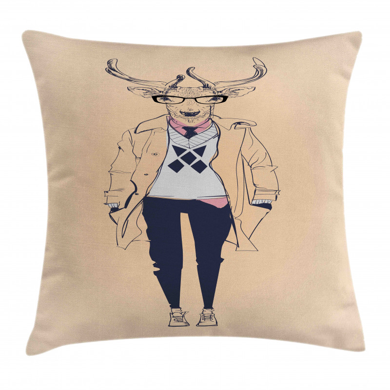 Modern Pastel Deer Animal Pillow Cover