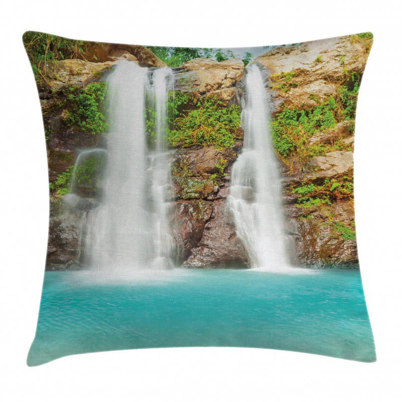 Waterfall in Rainforest Pillow Cover