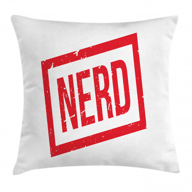 Nerd Wording Grunge Style Pillow Cover