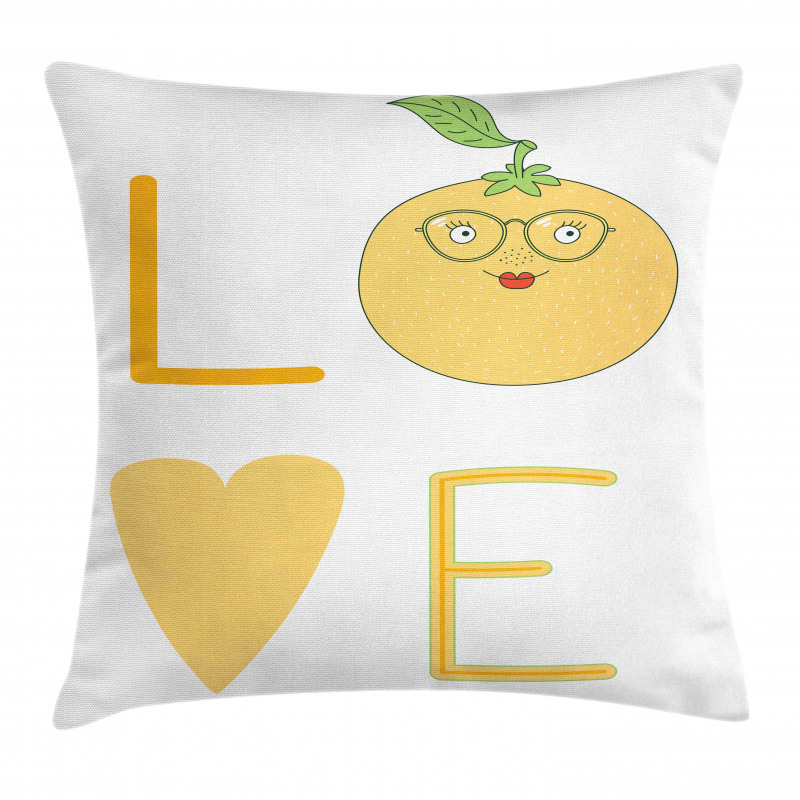 Nerdy Orange in Eyeglasses Pillow Cover