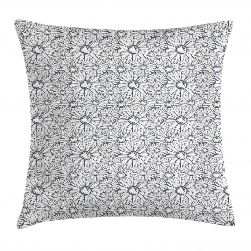 Outline Chamomiles Pillow Cover