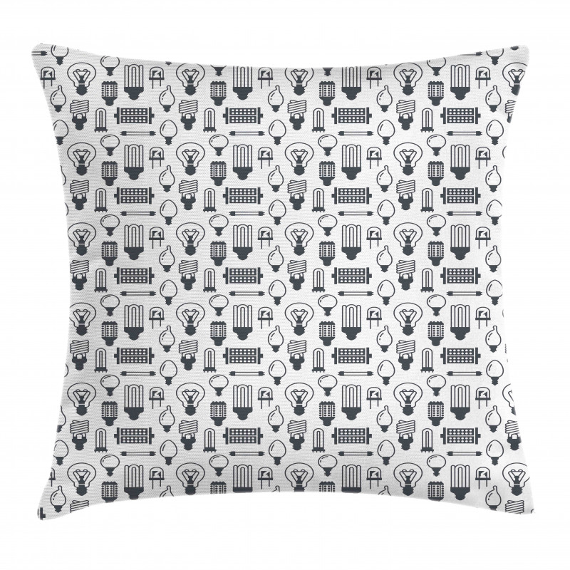 Various Lamp Types Pattern Pillow Cover