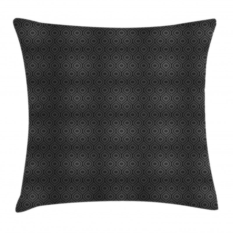 Floral Petals Dotted Frame Pillow Cover