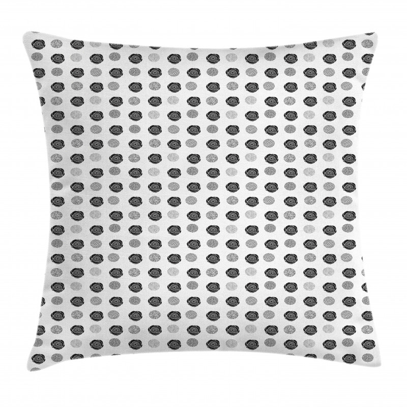 Roses Art and Dotted Rounds Pillow Cover