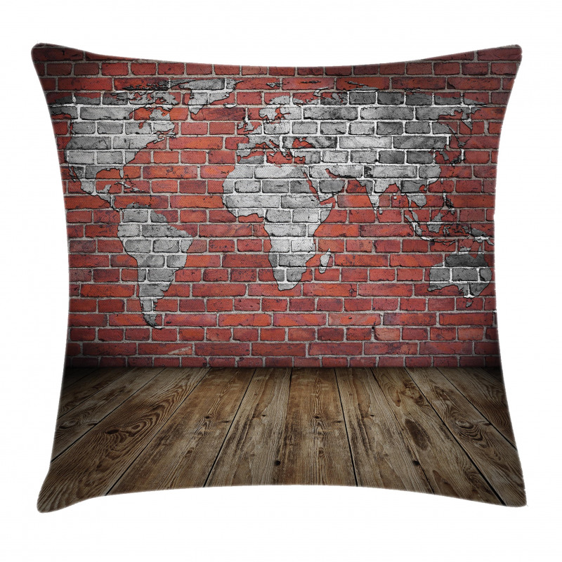 Rustic Old Grunge Map Pillow Cover