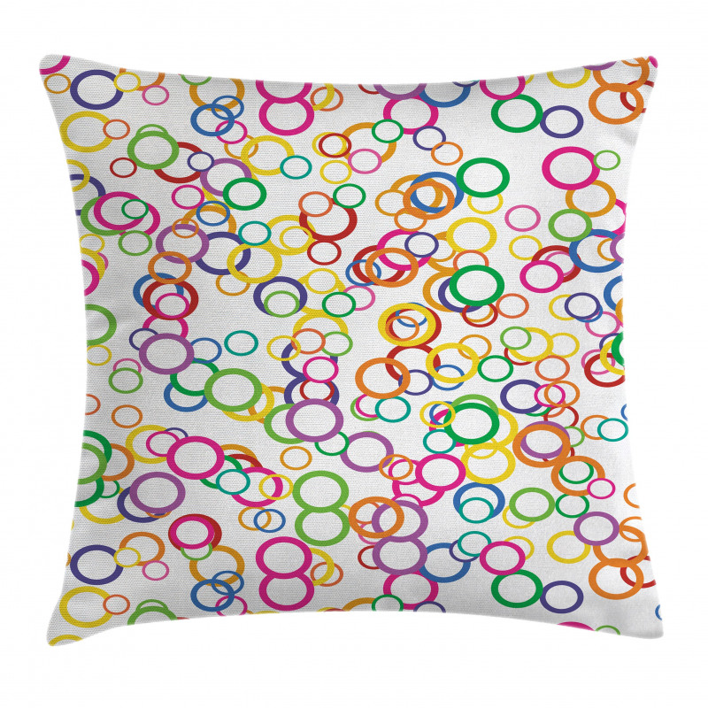 Colored Geometric Circle Pillow Cover