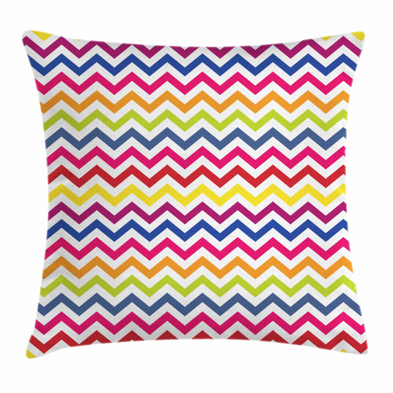 Rainbow Chevron Fun Pillow Cover