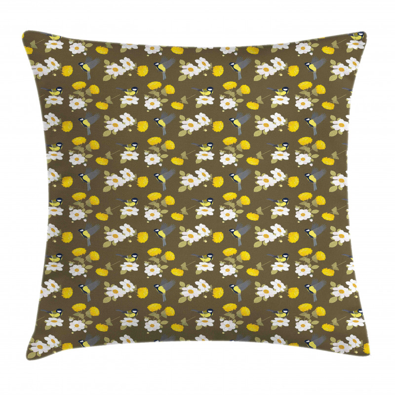 Flowers and Avian Pillow Cover