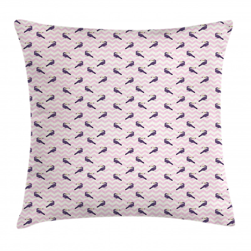 Toucan Birds on Chevrons Pillow Cover