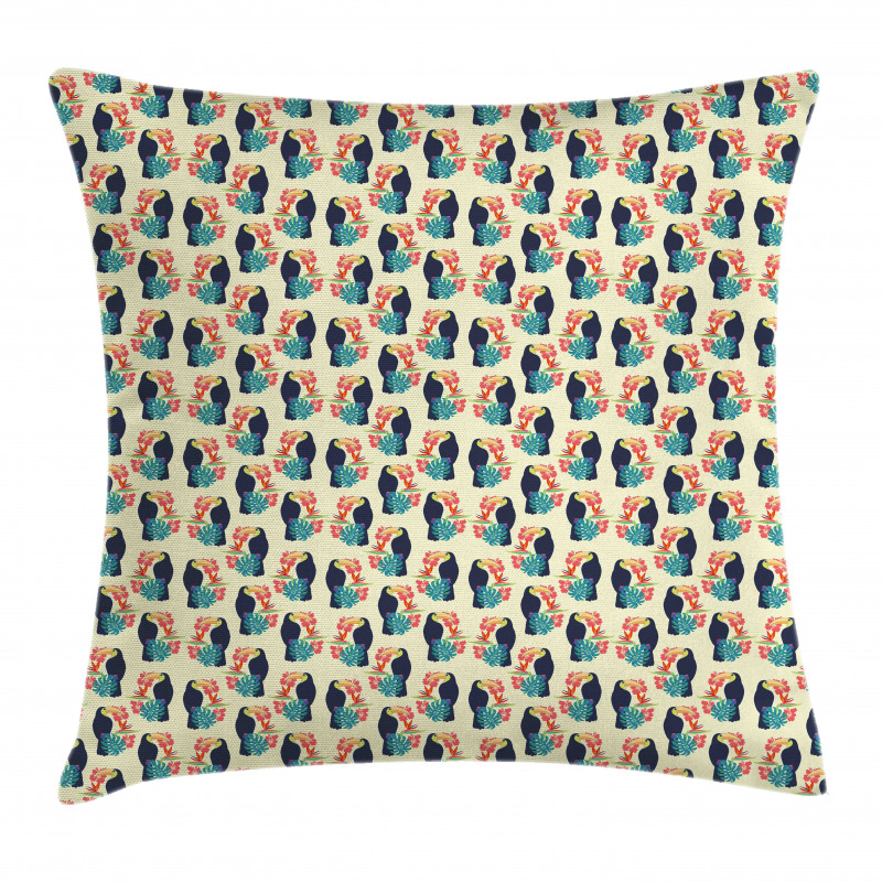 Toucan and Exotic Botany Pillow Cover