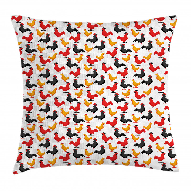 Farm Animal Bird Pattern Pillow Cover