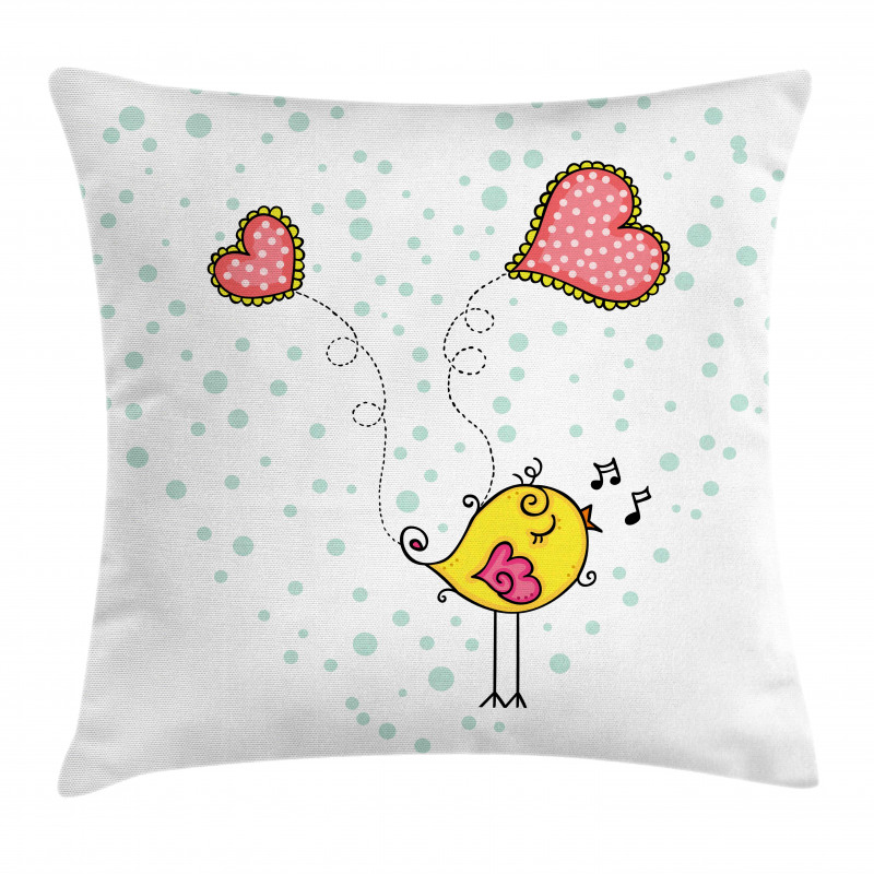 Love Bird Heart Pillow Cover