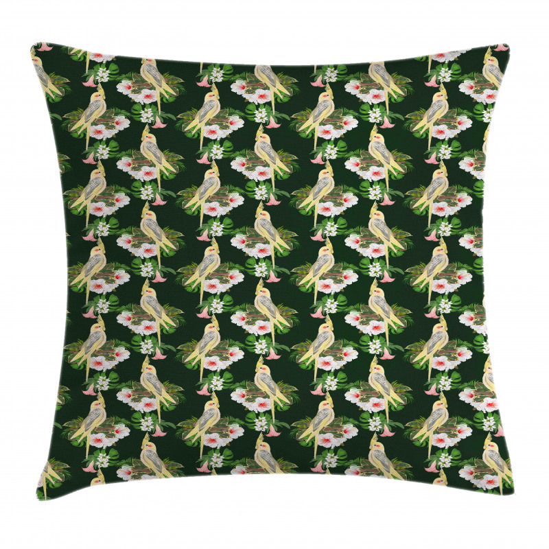 Parrot and Exotic Flora Pillow Cover