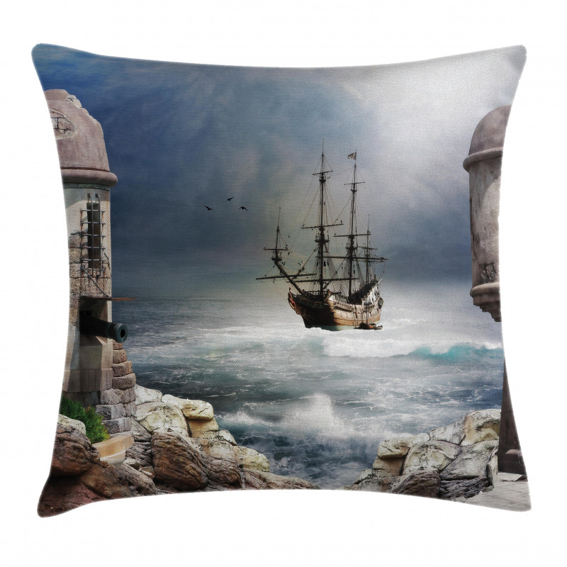 Pirate Merchant Ship Pillow Cover