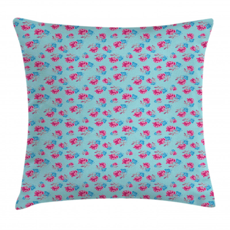 Bicolour Summer Roses Pillow Cover