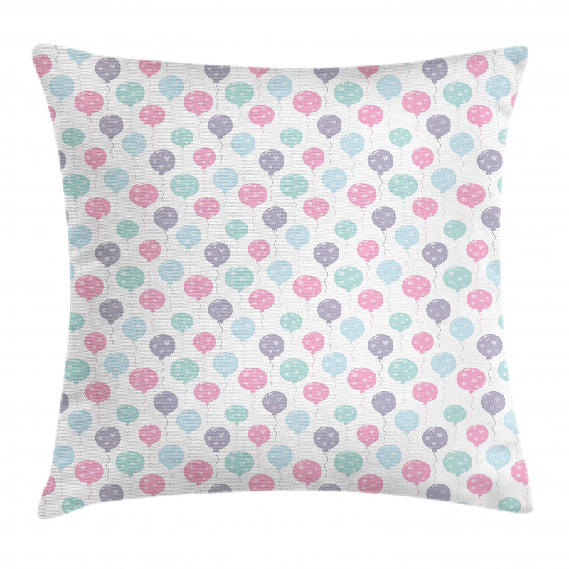 Balloons with Hearts Pillow Cover